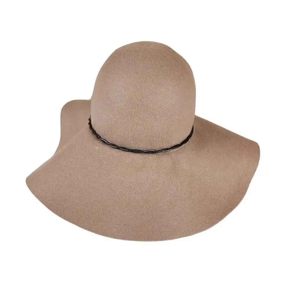 Target- Women’s 100% Wool Floppy Hat Wide Brim with Chain Detail